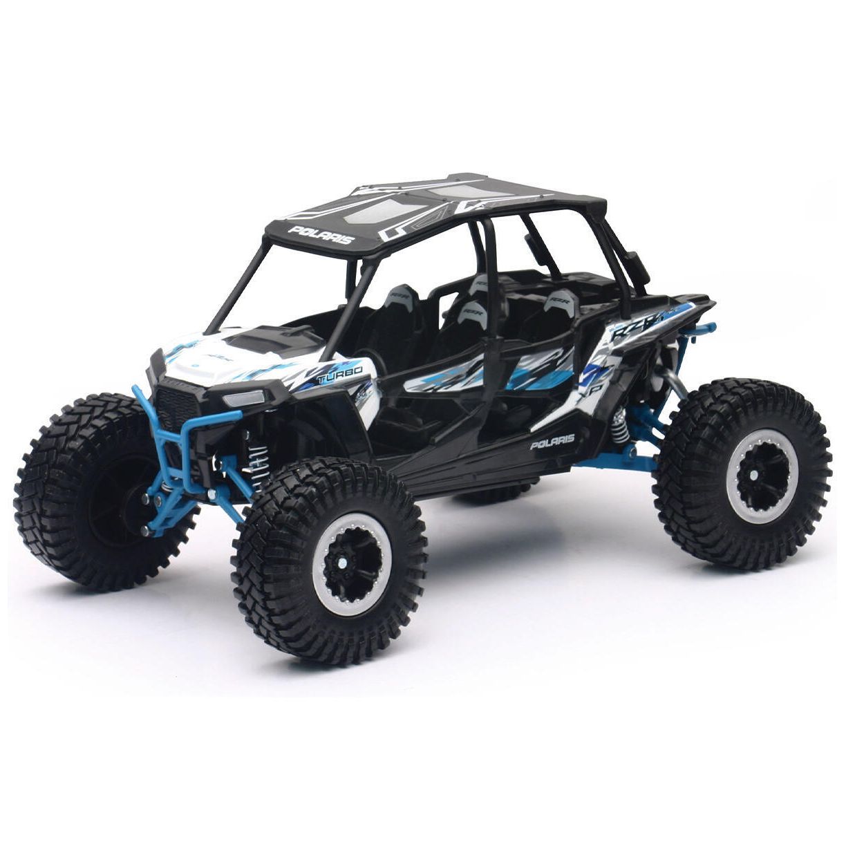 Miniature Newray SSV Polaris RZR XP 4 1000 Bleu - Echelle 1/18°