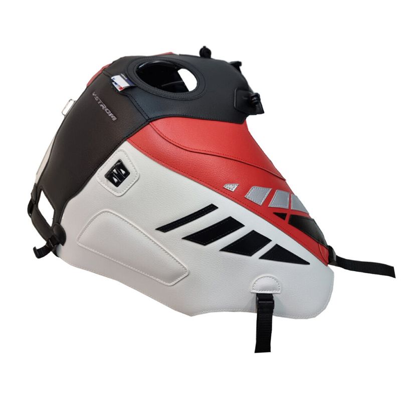 Tapis de réservoir Bagster Noir Mat Grainé/Persico/Blanc/Déco Argent/Noir