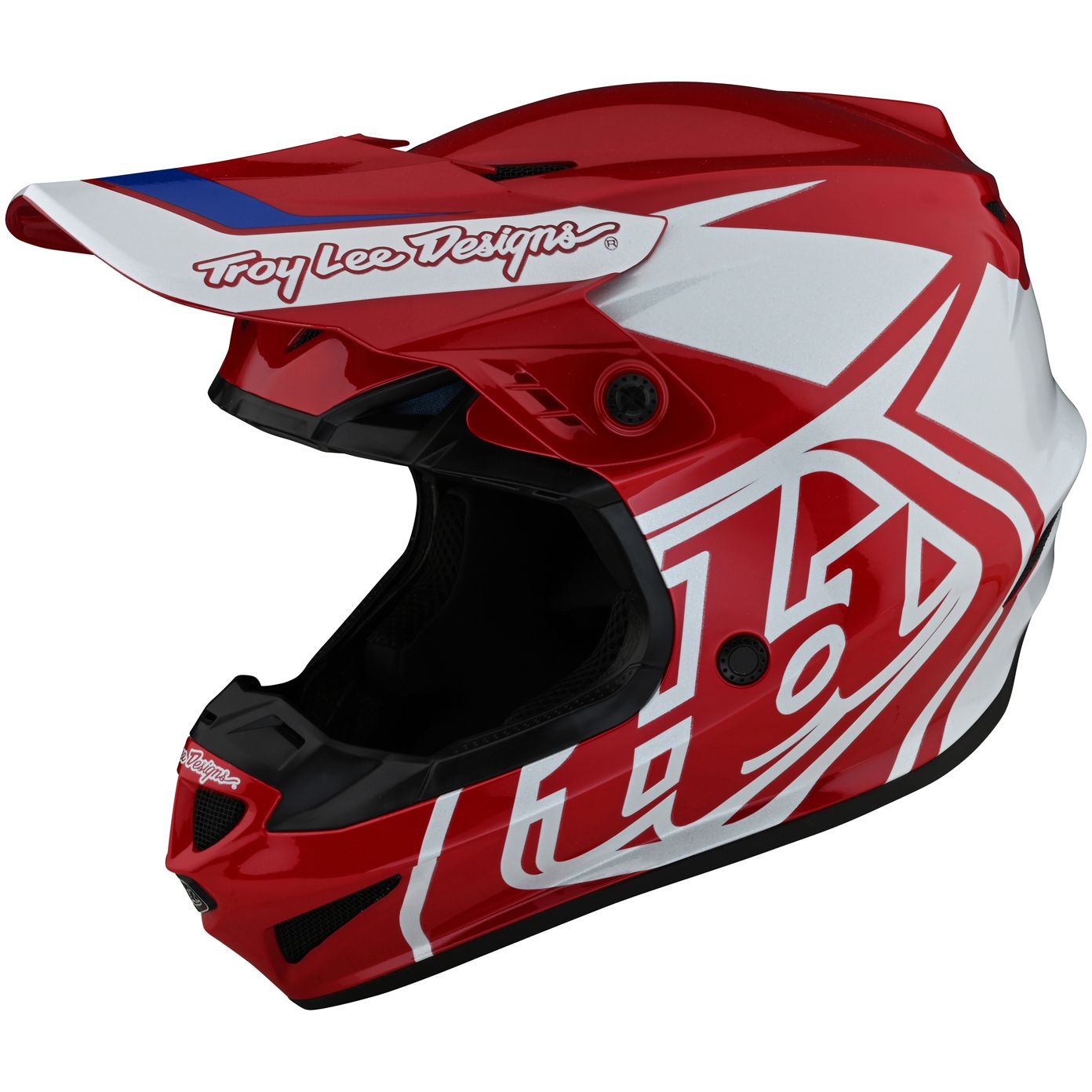 Image of Casque cross TroyLee design GP POLYACRYLITE OVERLOAD RED/WHITE 2022