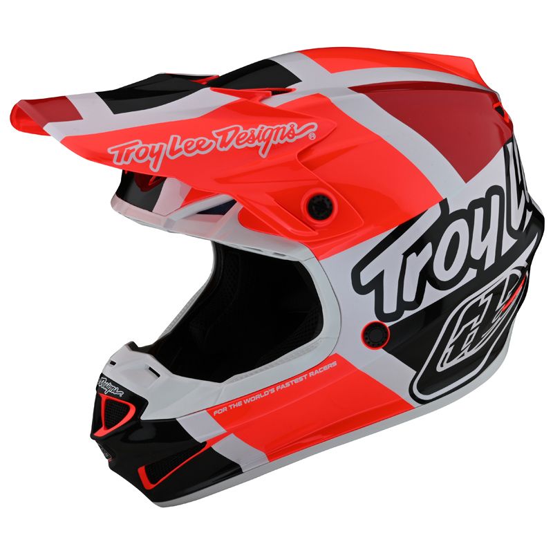 Image of Casque cross TroyLee design SE4 POLYACRYLITE MIPS QUATTRO RED/CHARCOAL 2022