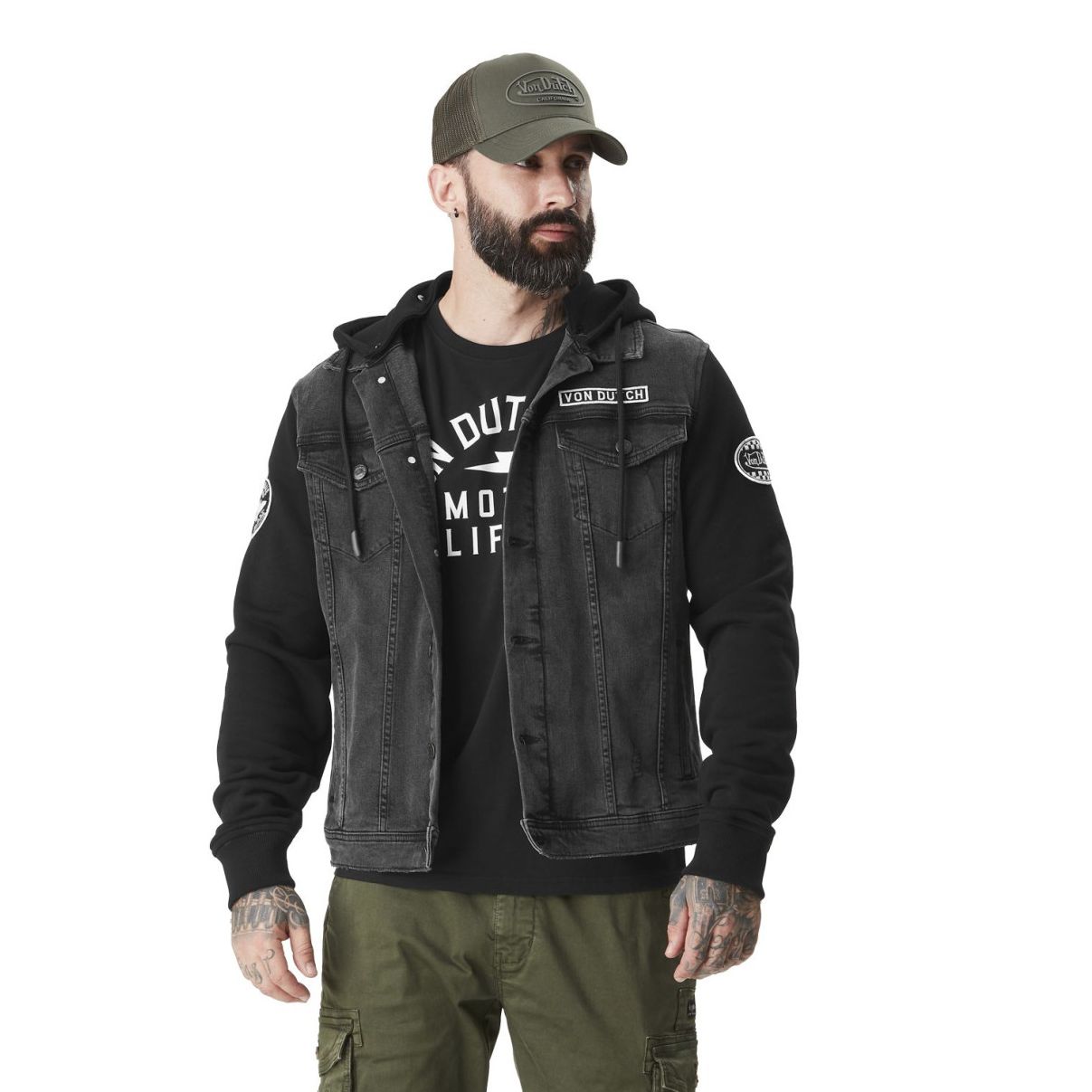 Veste Von Dutch JEANS PACTCHES ET TROUS