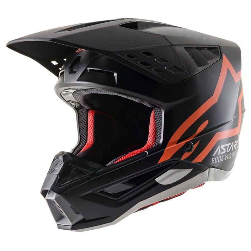 Image of Alpinestars S-M5 Compass Casque de motocross Noir Orange XS