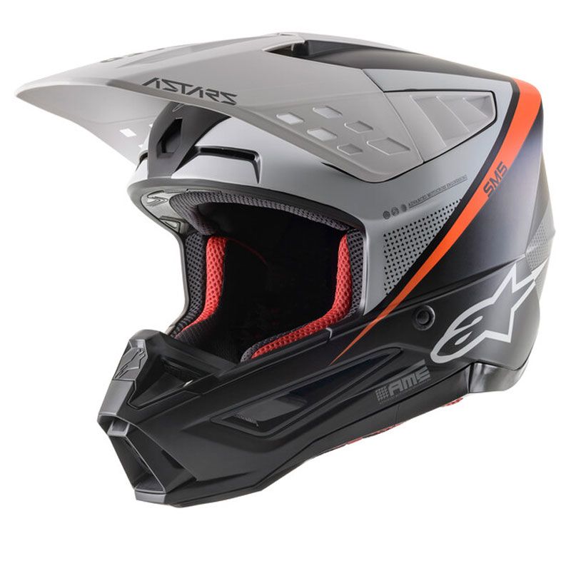 Image of Alpinestars S-M5 Rayon Casque de motocross Noir Gris XS