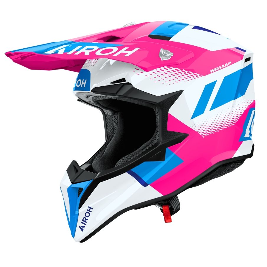 AIROH Casque cross Airoh WRAAAP - VISION 2026 — bleu, rose et blanc