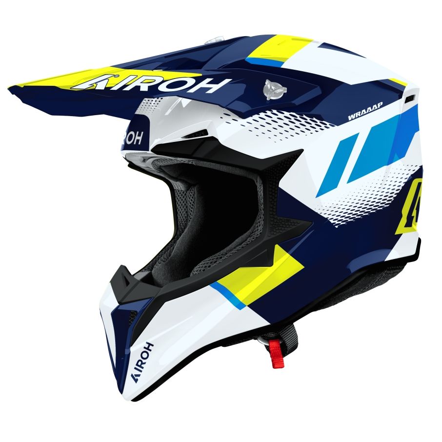AIROH Casque cross Airoh WRAAAP - VISION 2026 — bleu, blanc et jaune