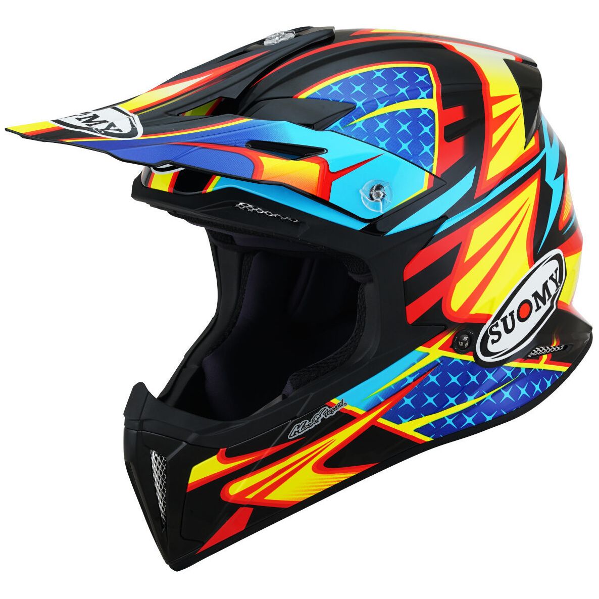 Image of Casque cross Suomy X-WING - DUEL - LIGHT BLUE RED 2022