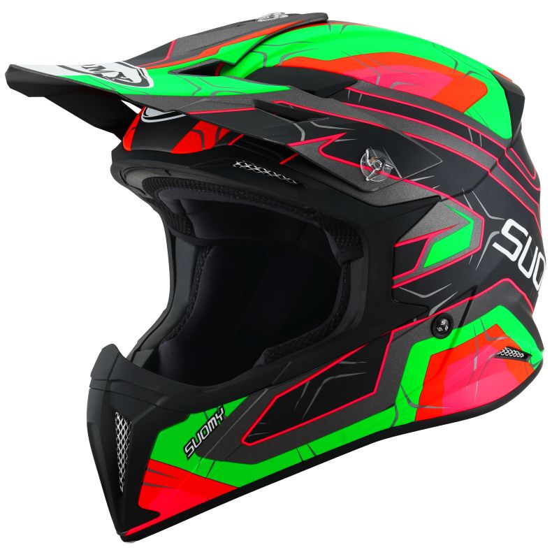 Image of Casque cross Suomy X-WING - SUBATOMIC - MATT BLACK/GREEN 2022