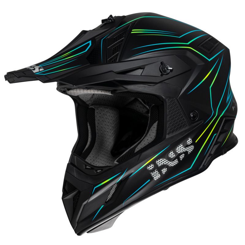 IXS Casque cross IXS 189FG 2.0 2026 — noir et jaune mat
