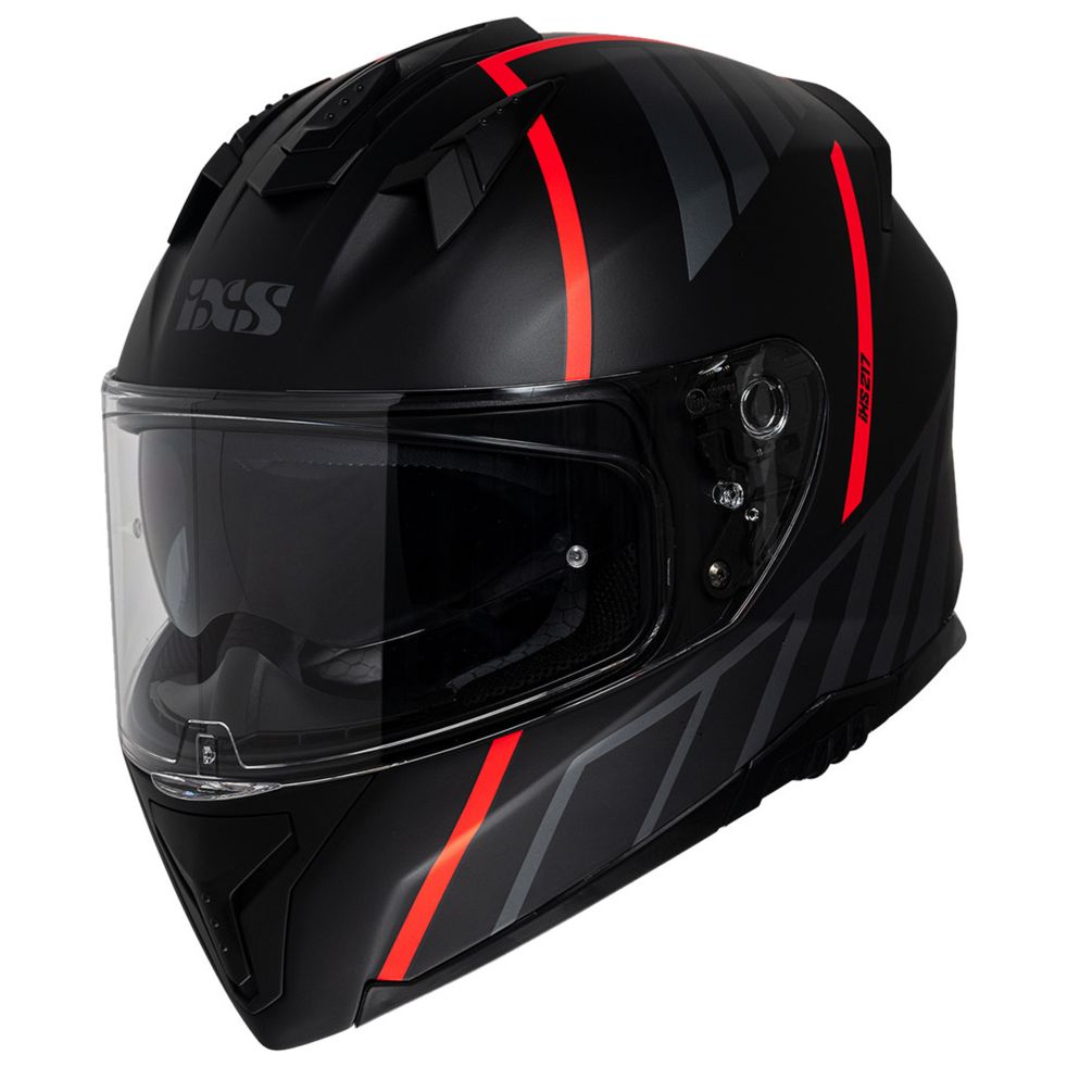IXS Casque intégral IXS 217 2.0 — noir et rouge mat