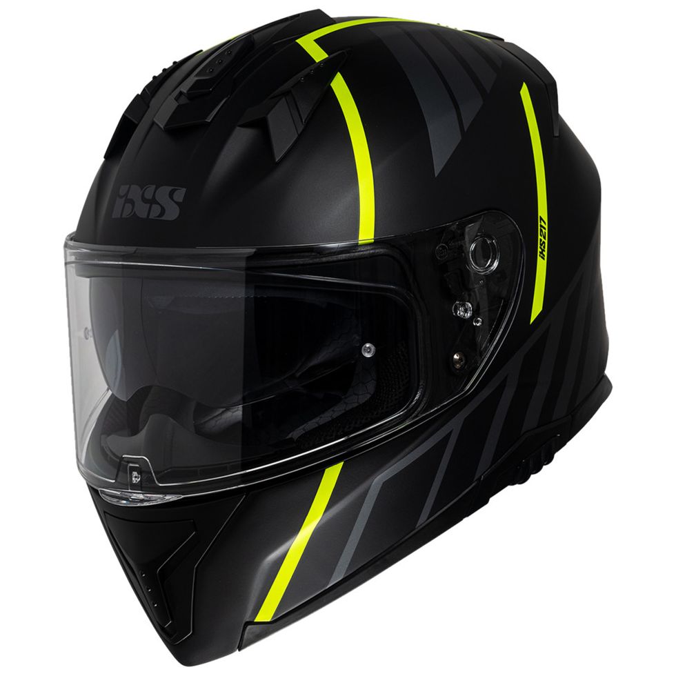 IXS Casque intégral IXS 217 2.0 — noir et jaune mat