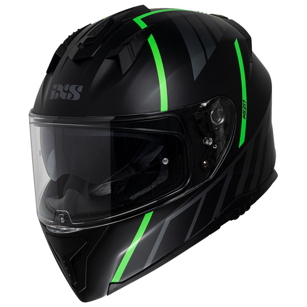 IXS Casque intégral IXS 217 2.0 — noir et vert mat