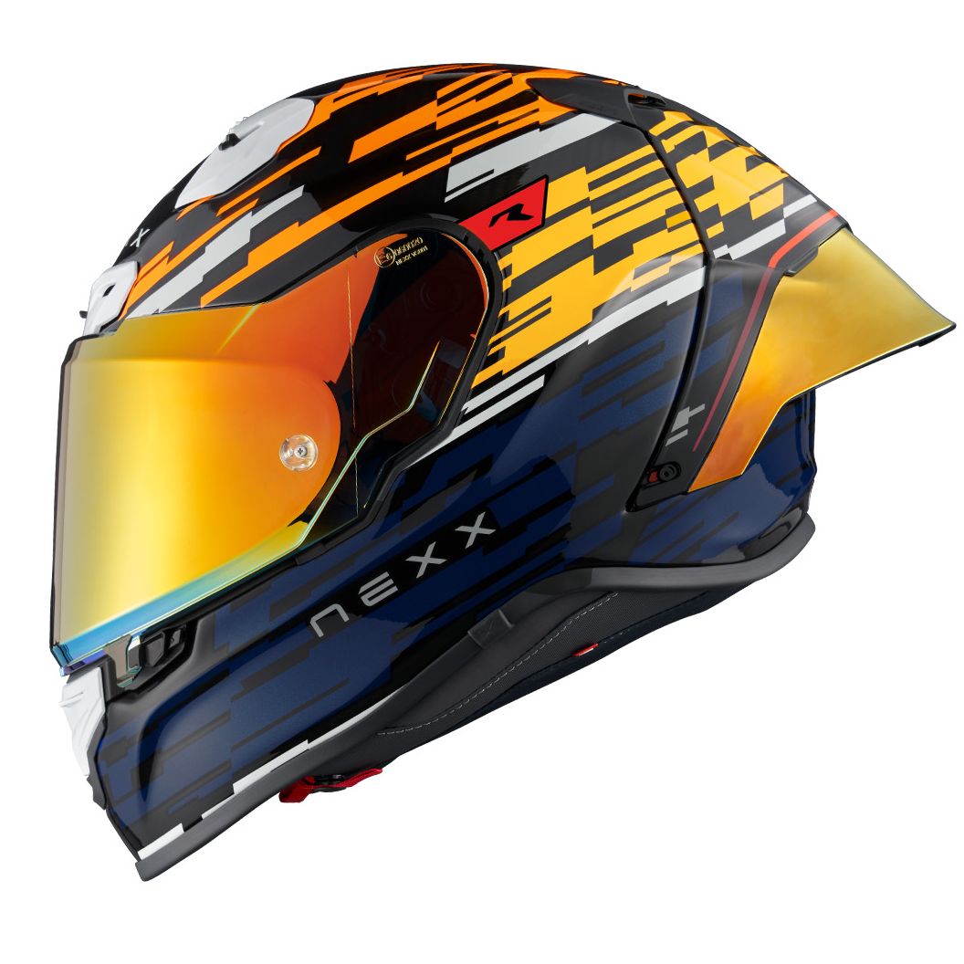 NEXX Casque intégral Nexx X.R3R - GLITCH RACER — bleu et orange