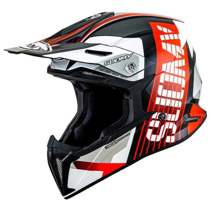 SUOMY Casque cross Suomy X-WING - AMPED 2026 — noir, rouge et blanc