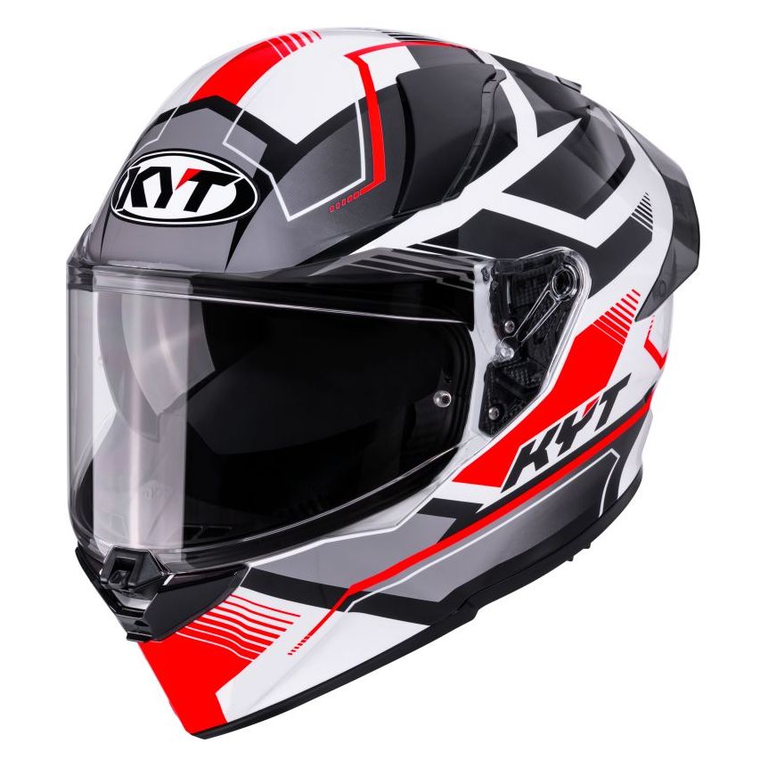 KYT Casque intégral KYT R2R PARSEC — gris, rouge et blanc