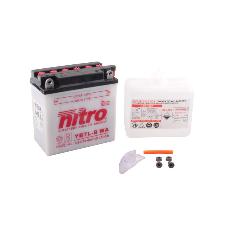 Batterie Nitro Yb7l-b Ouvert Avec Pack Acide Type Acide