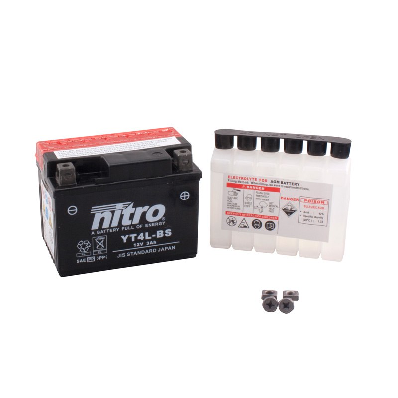 Batterie Nitro Yt4l-bs Agm Ouvert Avec Pack Acide Type Acide