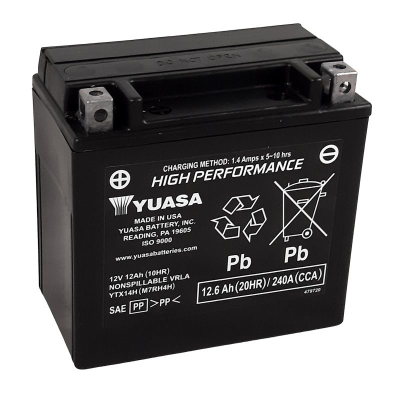 Batterie Yuasa YTX14H -Y- FERME TYPE ACIDE SANS ENTRETIEN