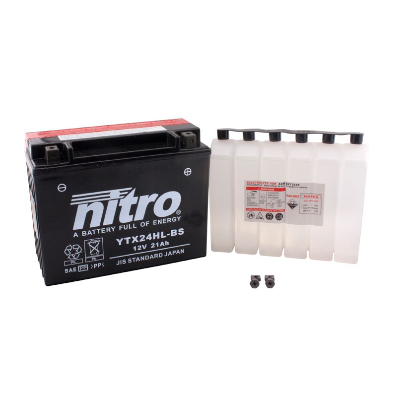Batterie Nitro Ytx24hl-bs Agm Ouvert Avec Pack Acide H Type Acide