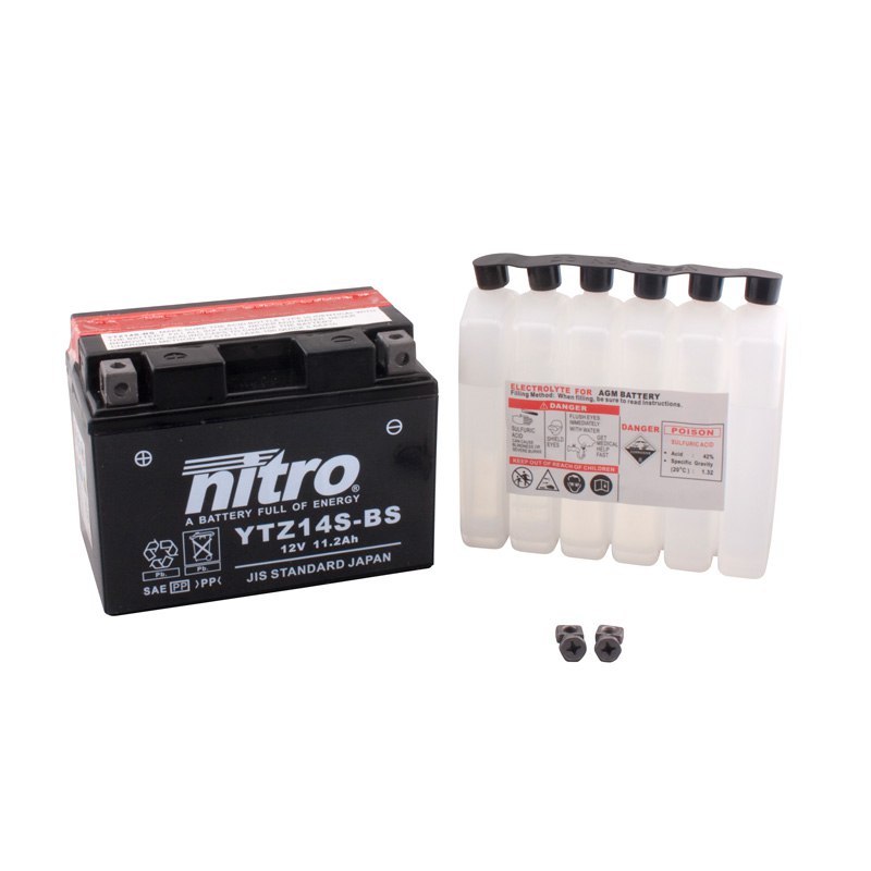 Batterie Nitro Ytz14s-bs Agm Ouvert Avec Pack Acide Type Acide