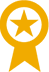 Badge jaune avec une étoile à l'intérieur